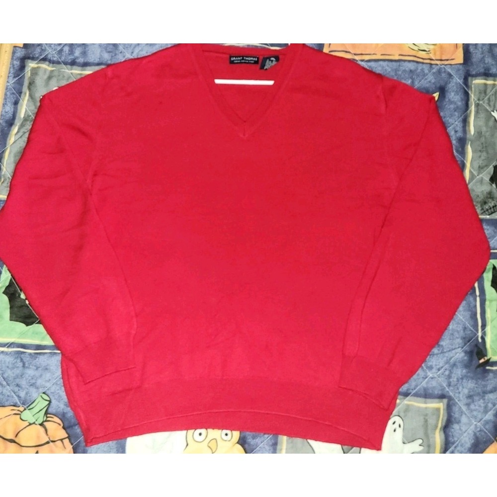 Grant Thomas Merino Wool Sweater Men's Size XL Red